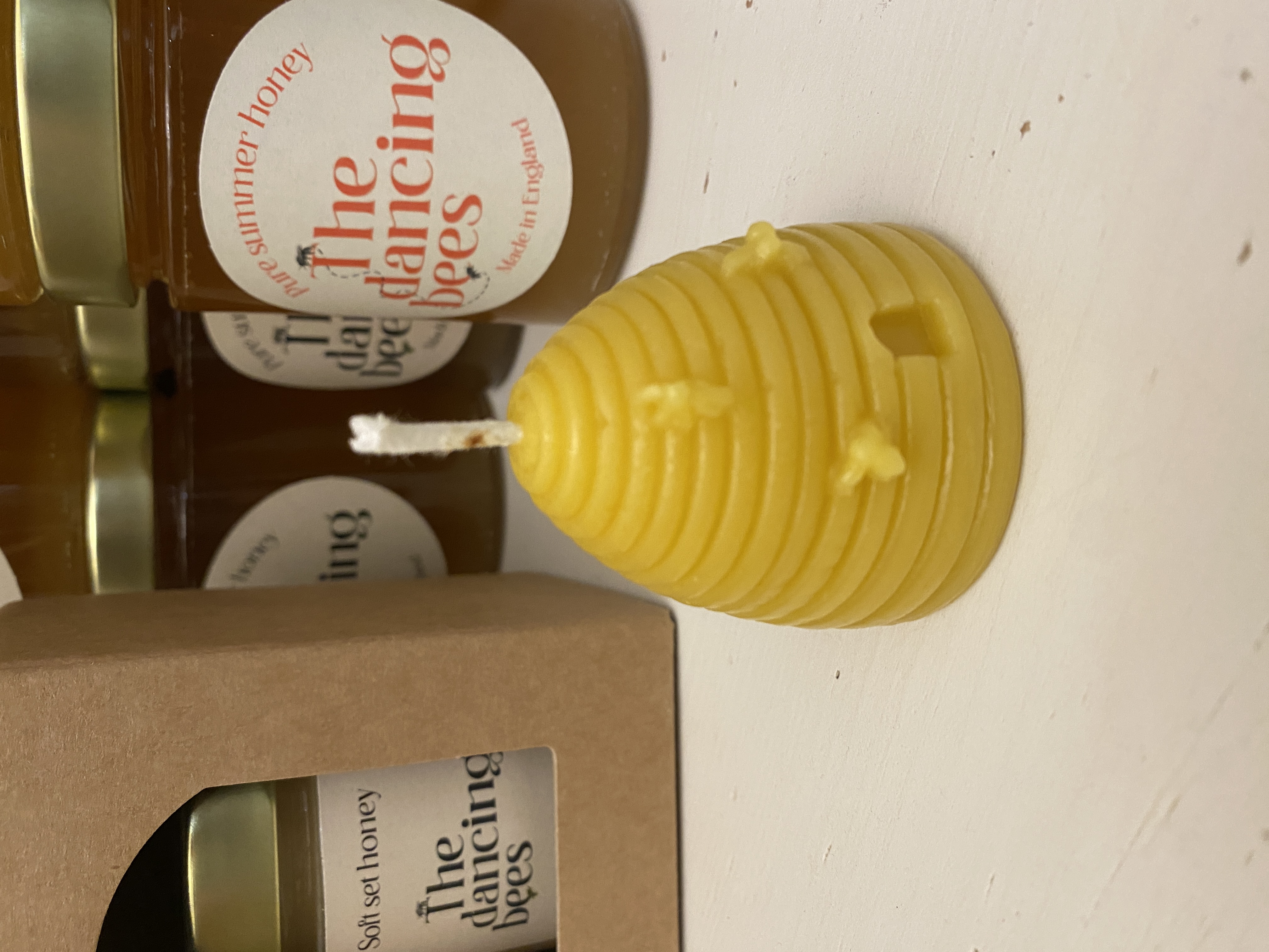 Beeswax skep candle